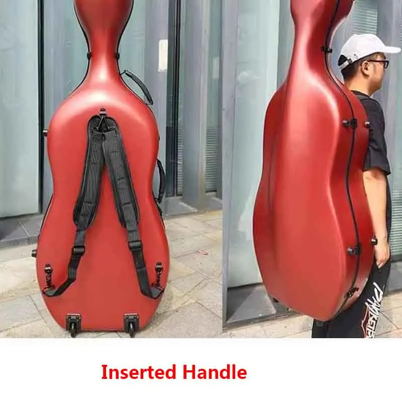 Goede Kwaliteit Carbon Cello Case 4/4 7/8 3/4 1/2 1/4 Koolstofvezel Composiet Multi-color Waterdichte Cello doos Cello Medeplichtige