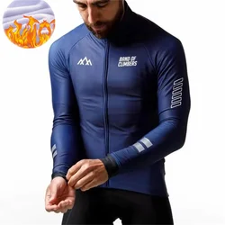 Winter Jacket Thermal Fleece Cycling Jacket Of Climbers Men Long Sleeve Clothing Warm Tops Road Bike Outdoor Sports MTB Winter