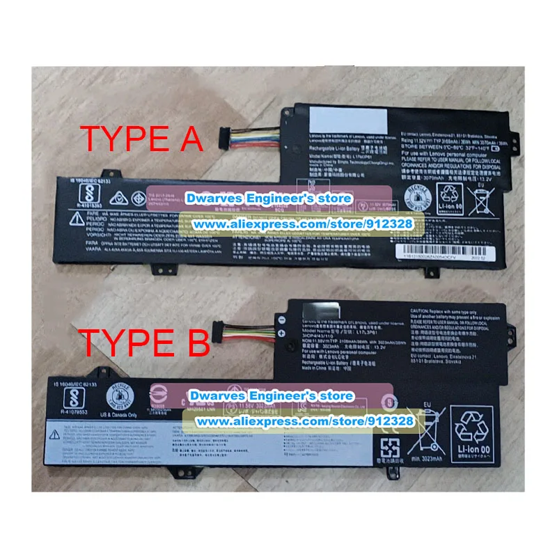 Imagem -03 - Bateria Genuína L17l3p61 para Lenovo L17c3p61 L17m3p61 L17m3p61 Lenovo Ideapad 320s13ikb81ak Yoga 720-12ikb Yoga 330-11igm K43-ise 8gb