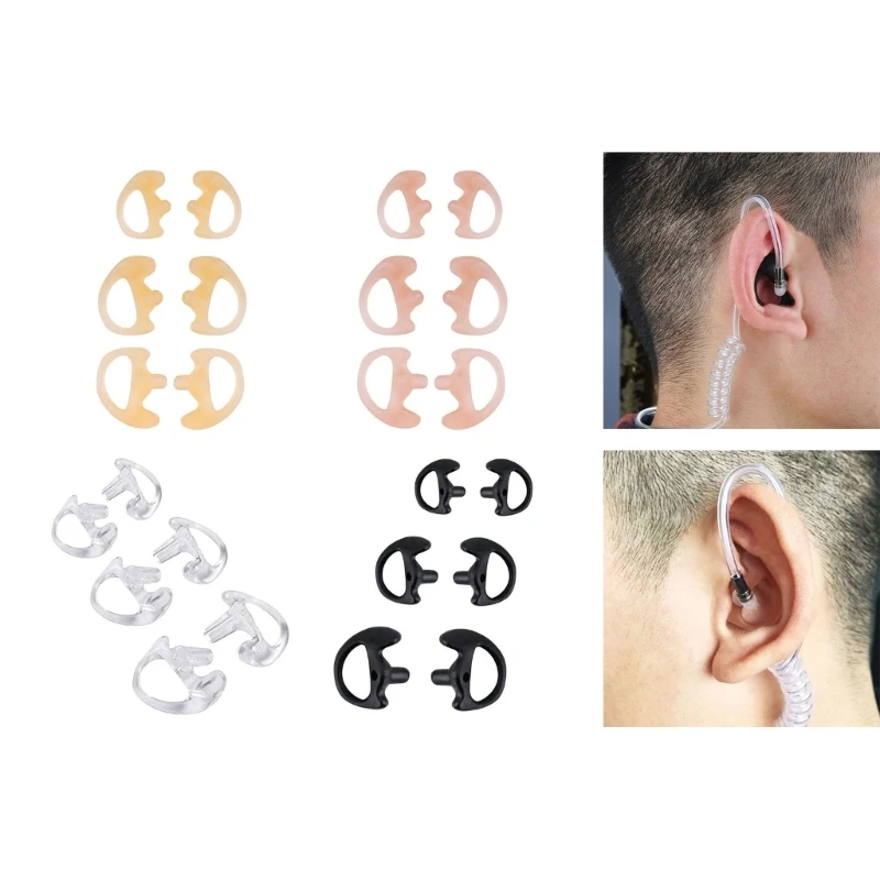 3 Pairs Ear Molds Soft 2-Way Radio Earmold Replacing Earpiece Insert for Acoustic Coil Tube kits Headphone Acces