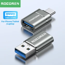 Rocoren-USB Tipo C Adaptador OTG, macho para USB 3.0 Cabo Feminino, Conversor para Macbook, Samsung S22, S20, Xiaomi, 5Gbps