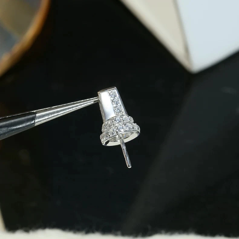 Wholesale 925 Sterling Silver Pendant Mounts Base Findings Settings Mountings Jewelry Fittings for 12-13mm Pearls 3pcs/lot