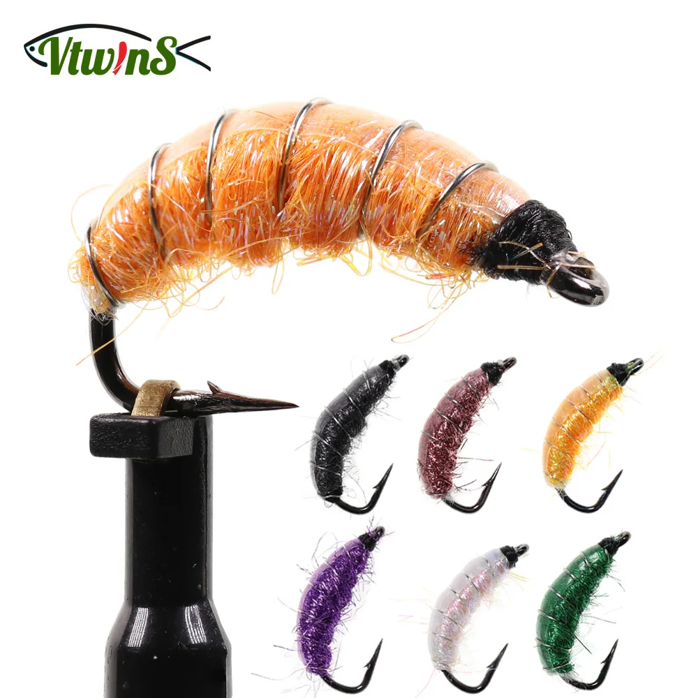 

Vtwins Freshwater Shrimp Fly Scuds Bug Worm Flies Cezch Nymphs Fishing Hook Trout Graylingishing Fly Fishing Lures Bait #6