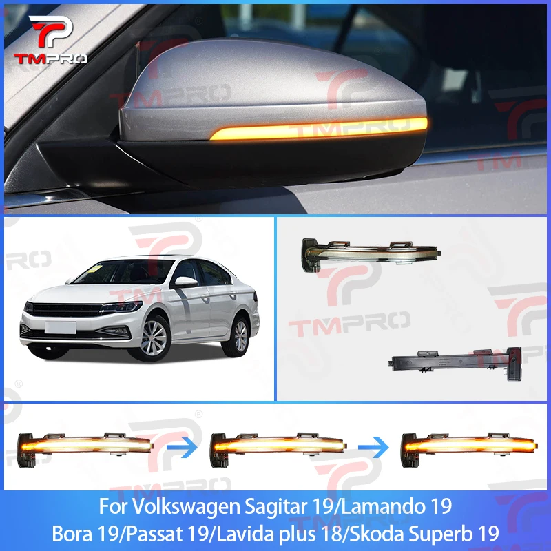 Turning Blinker Signal Lamp For VW 19 Lamando Bora Passat Lavida plus Skoda Superb Smoked  Turning Signal Light