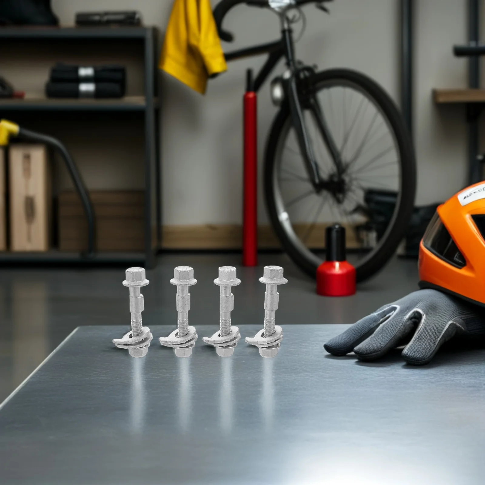 

4pcs Car Positioning Bolts 12.9 Grade Steel Durable Adjustable Cam Alignment Eccentric Screws Auto Repair Tools Kit for Wheel