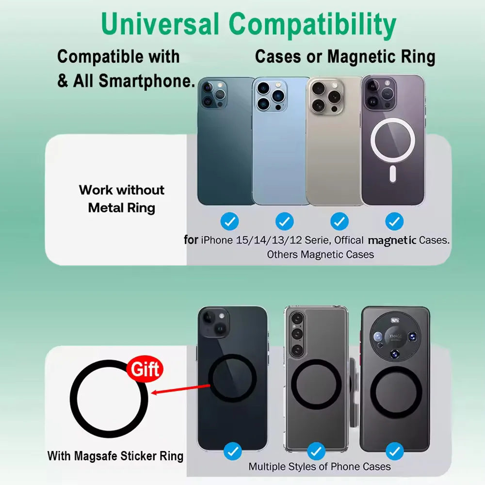 Grippopso Magnetic Cell Phone Holder Griptok Socket 360° With Silicone Cover For Magsafe Grip Finger Ring Holder Stand