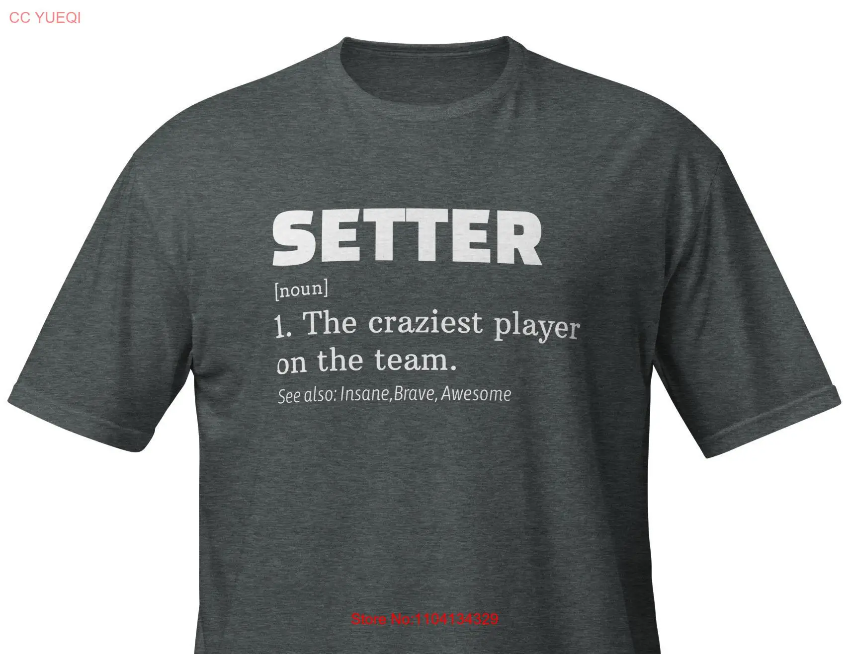 Camiseta Setter de voleibol I definición divertida para jugadores Crazy Awesome Team Sports manga larga o corta