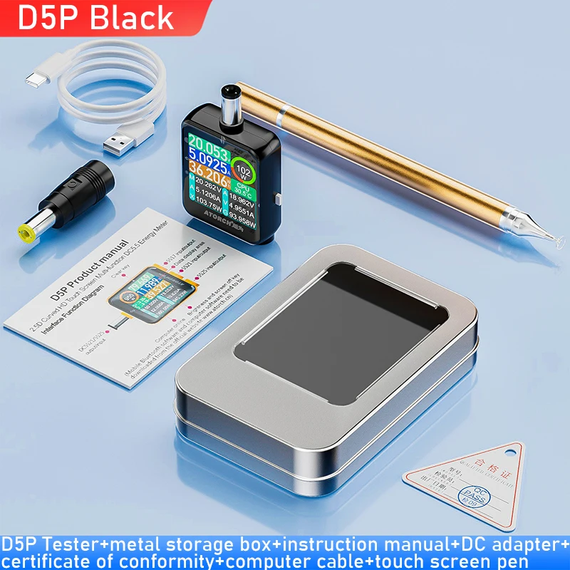 ATORCH D5P Touchscreen DC5.5 Tester DC 4.5-80V 12A Digital Voltmeter Amperemeter Wattmeter Batteriekapazität Leistungsanalysator Monitor – Detail 40