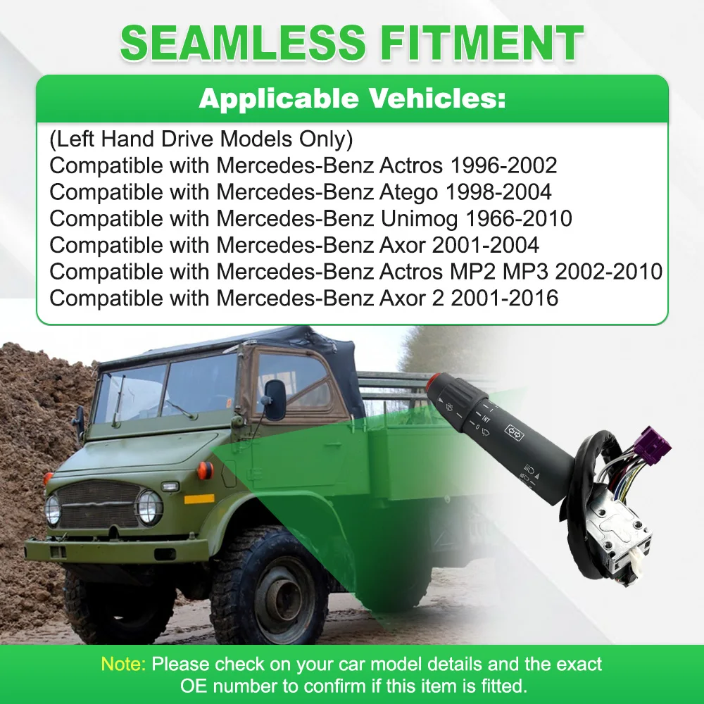 

Steering Column Switch for Mercedes-Benz Actros Atego Unimog Axor Left Hand Drive A0085450124