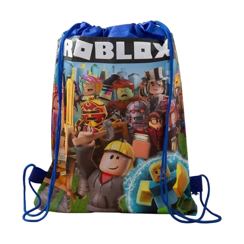 Robloxs rugzak met trekkoord en zakken met trekkoord, opbergtassen voor heren en dames, zwemtas, dagelijkse benodigdheden