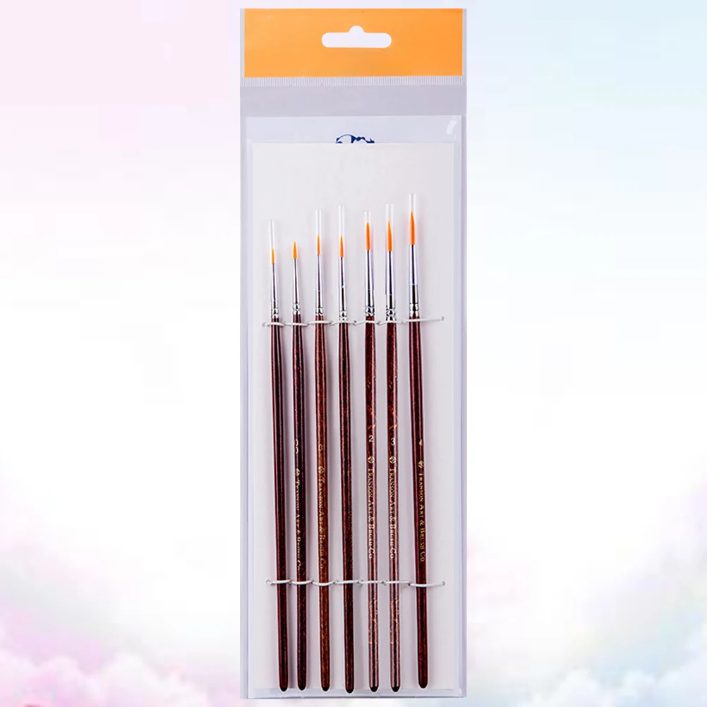 

1 Set/7PCS Nylon Hair Art Paint Brush Set Wooden Handle Multifunctional Painting Art Painting Tools for Art Students