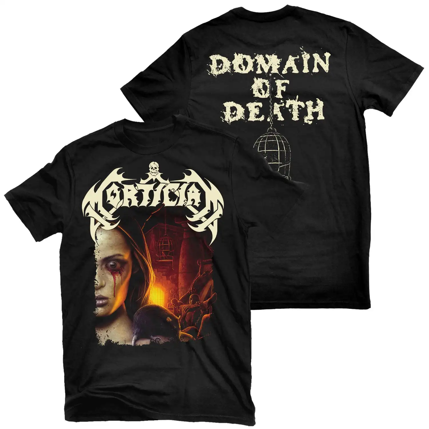 Camiseta gráfica Mortician Domain of Death Band, camiseta informal unisex de cuello redondo 100% algodón, camiseta de verano