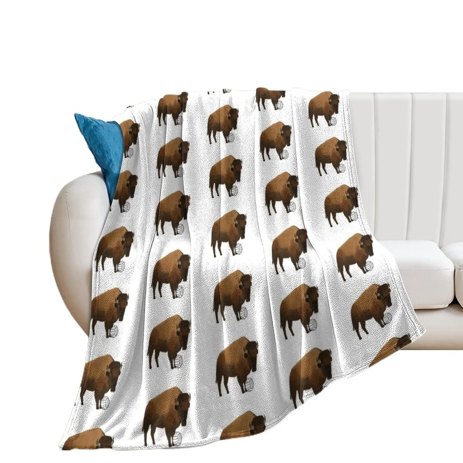 

Volleyball Bison Throw Blanket Soft Beds Warm Furry Blankets