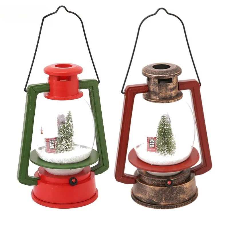 

Home Decor Retro Oil Light Christmas Decoration Christmas Ornament Music Box Lamp Home Accessories Party Holiday Supplies Gifts