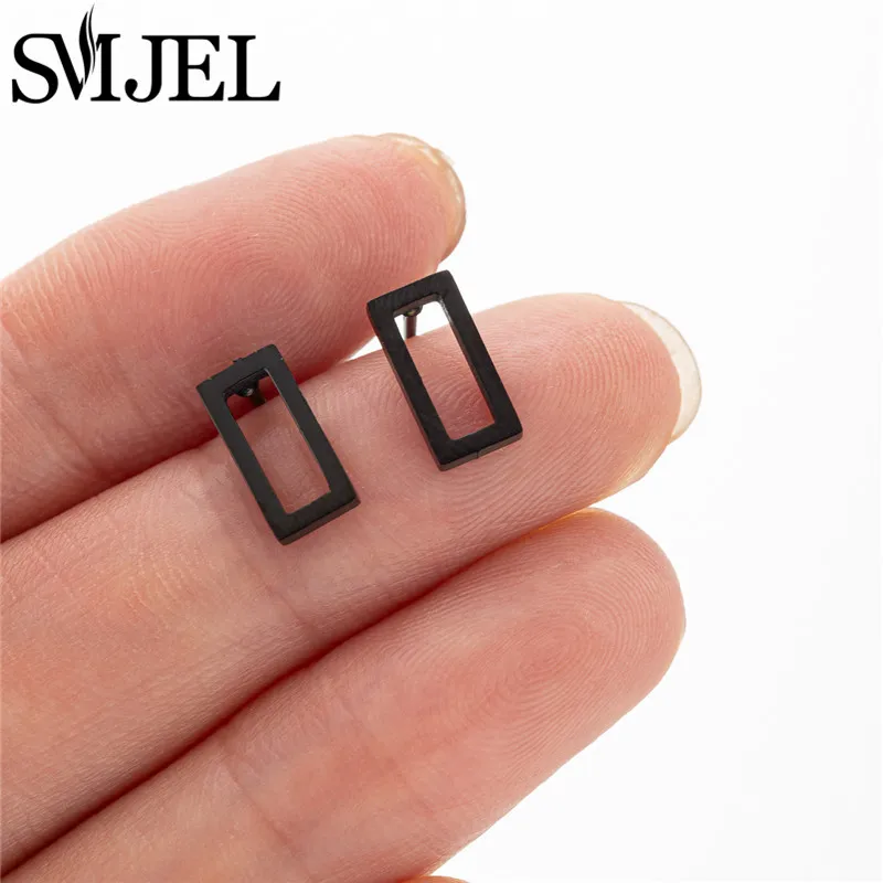 Punk Stainless Steel Geometric Earrings, U Shaped Design