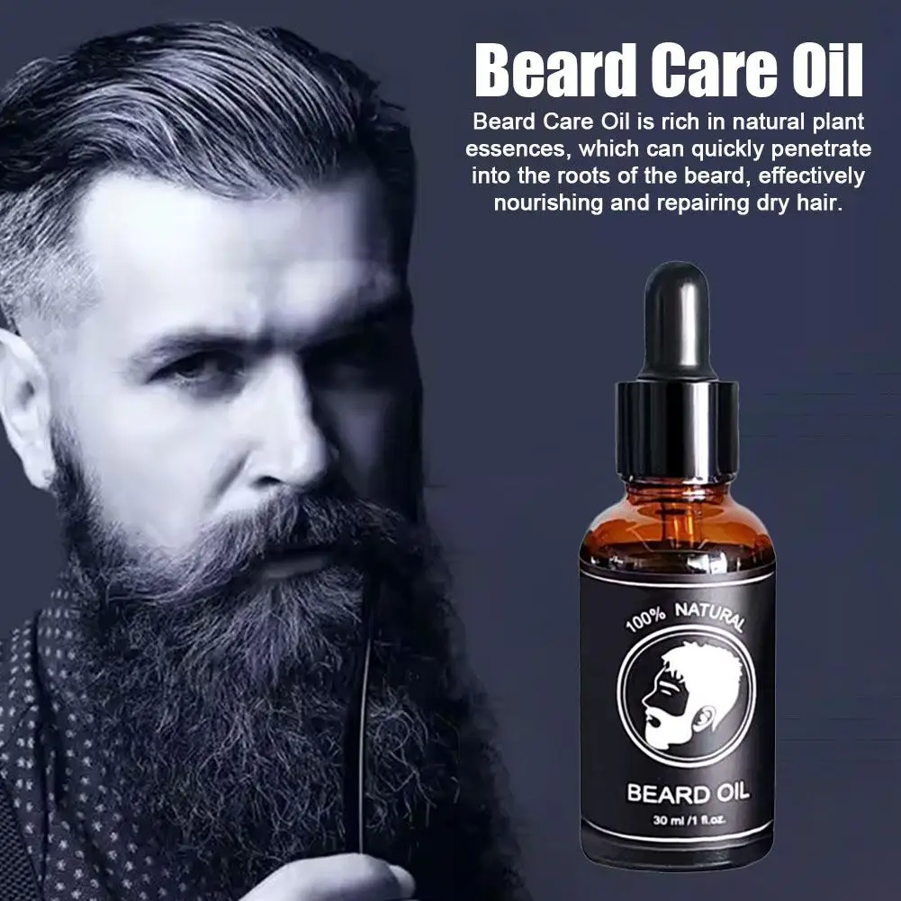 New Facial Hair Beard Growth Oil For Men Thicken Soft Smooth Nourish Beard Oil Natural Mustache Growing Essential Oil Beard V3E6