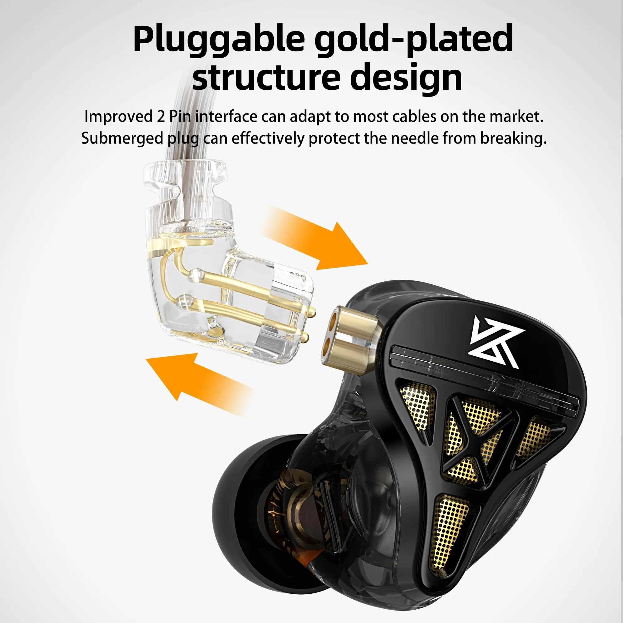 KZ DQS in Ear Monitor 1DD Dynamic Driver Semi Open Wired Earbuds Detachable 2 Pin Cable HiFi Headphones for Gaming Music
