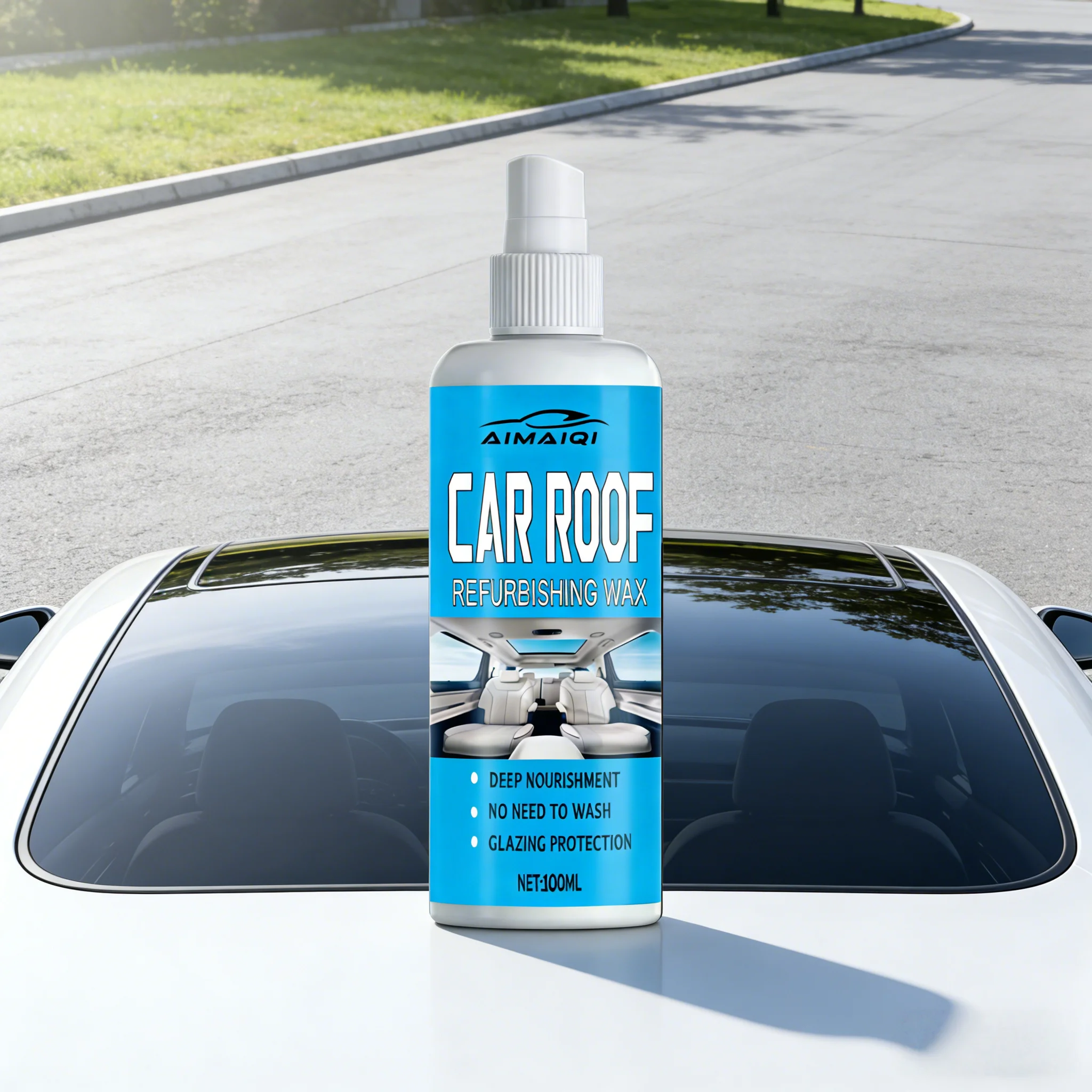 Automotive Roof Restore Bright Wax Spray, Car Interior Luster Renew Treatment, Long Lasting Waterproof Anti-Fade Protection Coat