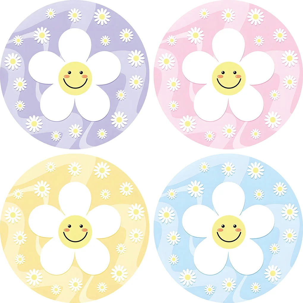 

Mehofond Pink Blue Sun Flower Round Backdrop Kids Birthday Party Baby Shower Colorful Daisy Flower Circle Background Decoration