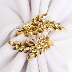180Pcs Gold Leaf Napkin Rings Fall Napkin Holder for Christmas Thanksgiving Wedding Dinnig Table Decoration