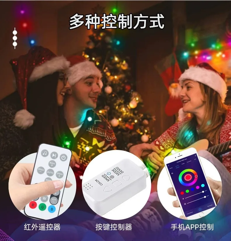 RSH Dreamcolor Globe Fairy Lights String Wifi LED String Waterproof Outdoor App Remote Control Garland Fairy Lights Decoration