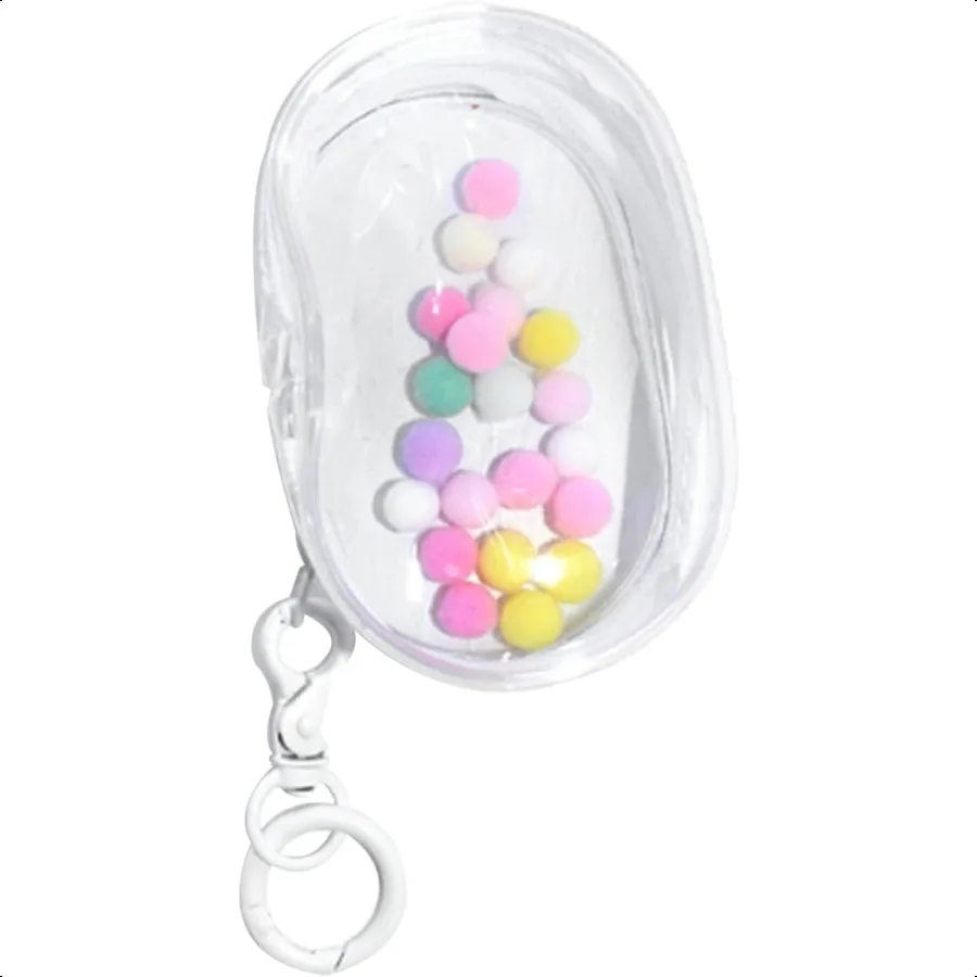 

Clear Display Case Keychain for Blind Box Doll Mini Figures Portable Doll Storage Case Hanging Bag with Zipper Closure Keychain