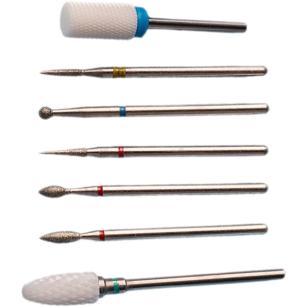 7 قطعة مانيكير مسمار لقمة ثقب كربيد التنغستن خفيفة الوزن قوية لإزالة جيل الأظافر البشرة المحمولة صالون الاستخدام المنزلي #2