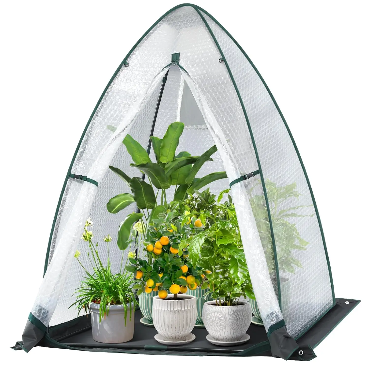 

Green House for Outside Heavy Duty, Portable Walk-in Winter Greenhouse with Thick PE Bubble Cover - Small Greenhouses Outdoor f