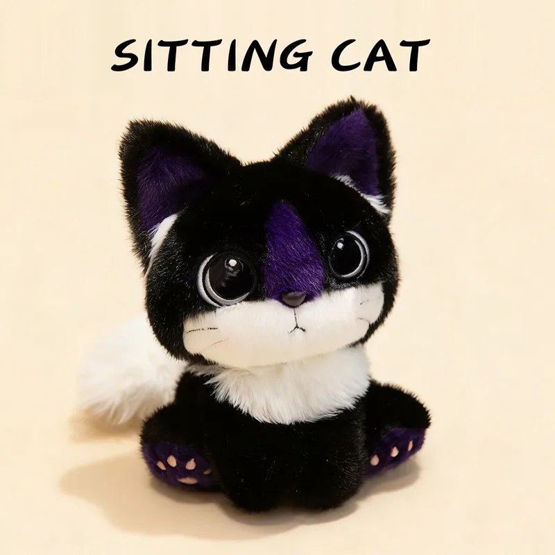 25-35cm Cute Doha Dog & Miko Cat Plush Toy Multi Color Grey Husky Black White Cat Soft Stuffed Doll Kids Gift Bedroom Decor