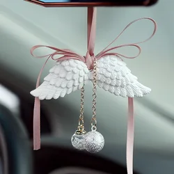 Car Pendant Angel Wings Automobile Rearview Mirror Decoration Ornaments Gypsum Wings Car Pendant  Accessories