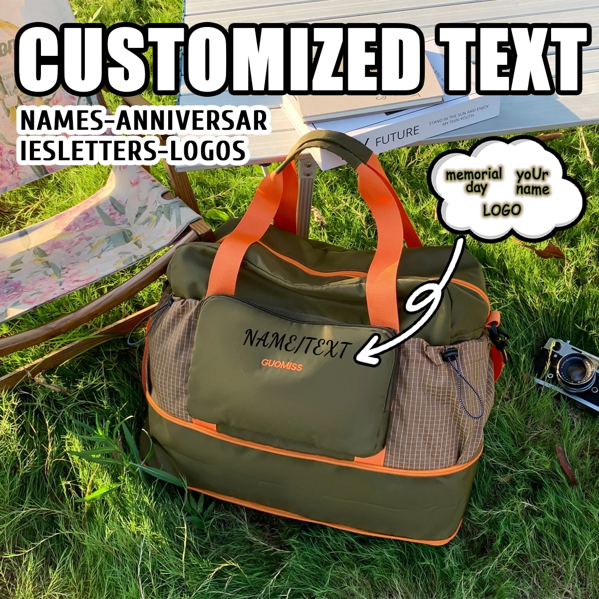 

Logo custom-made Japanese new large-capacity folding travelbag female hand luggage bag male lightweight fitness bag high-end diy