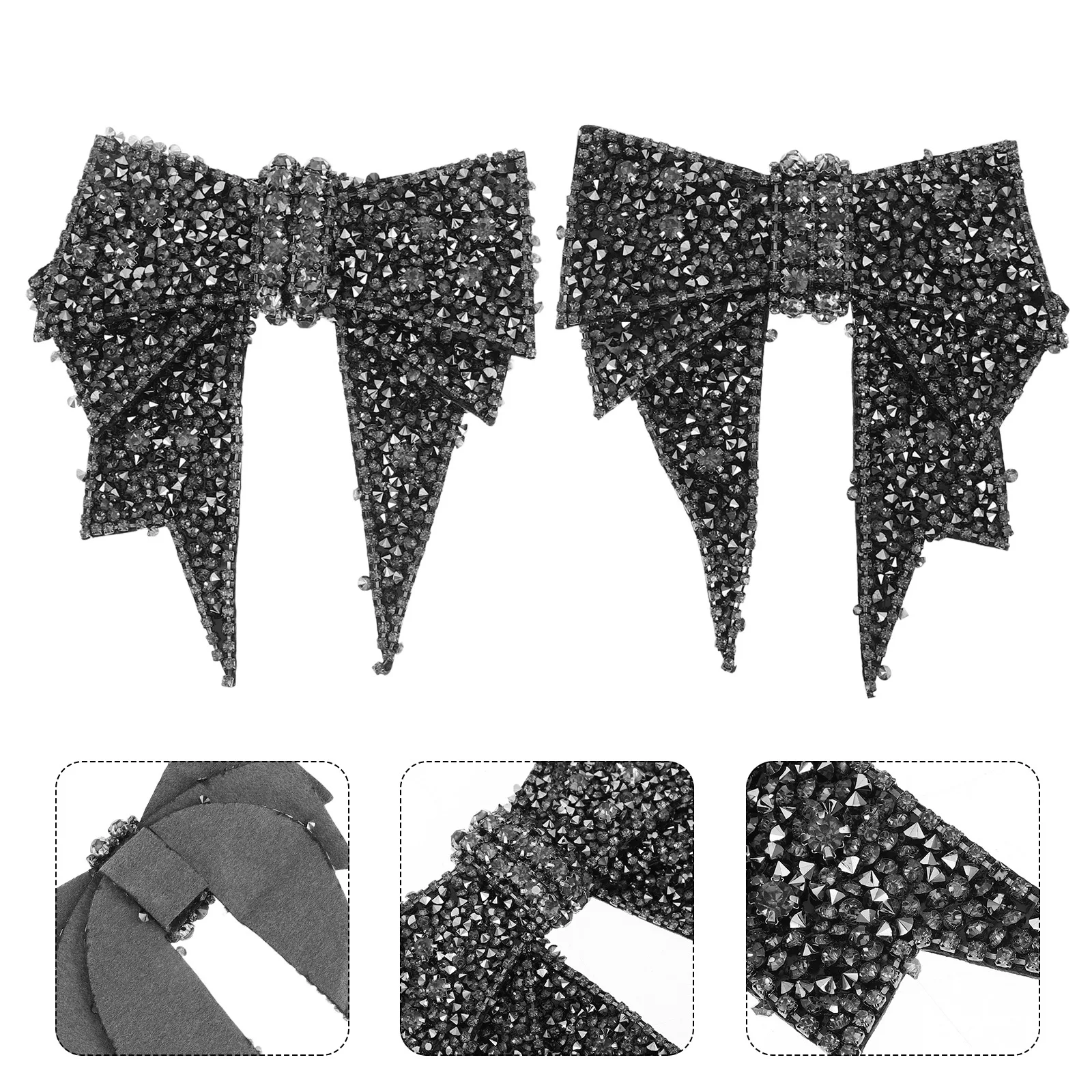

2Pcs DIY Bow Shoe Charms Rhinestone Sparkling Decorations Clips for Shoes Wedding Flats Daily Wear Bows