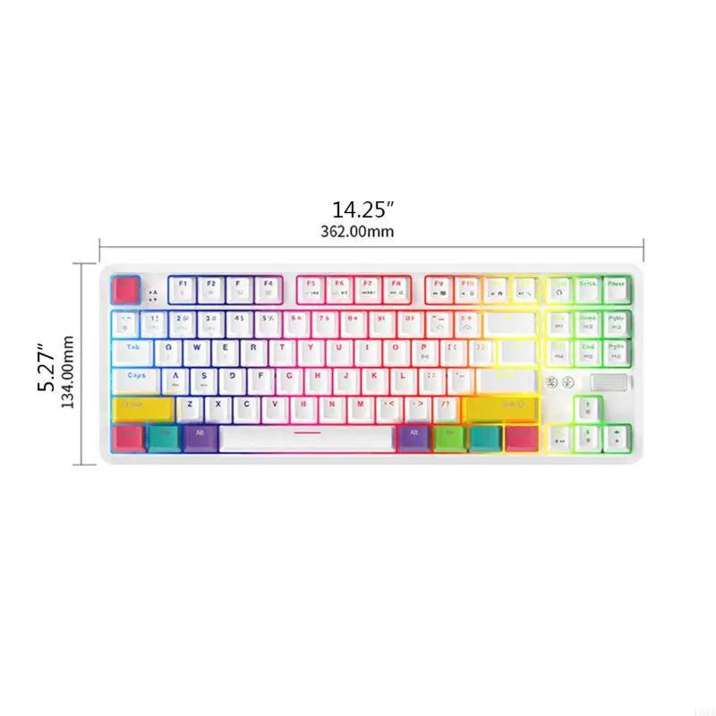 LX0B 87 Keys Mekanik Keyboard RGB Keyboard Gaming Backlit dengan KeyCaps