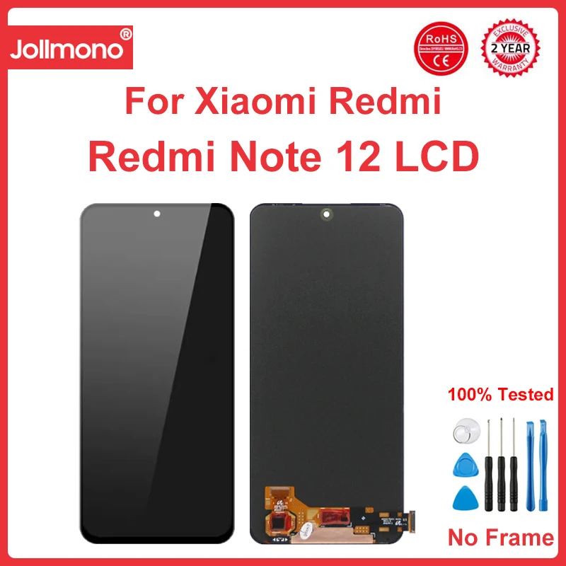 Imagem -02 - Tela Lcd Touch Screen Digital com Moldura Xiaomi Redmi Note 12 4g 6.67 23021raaeg 23021raa2y