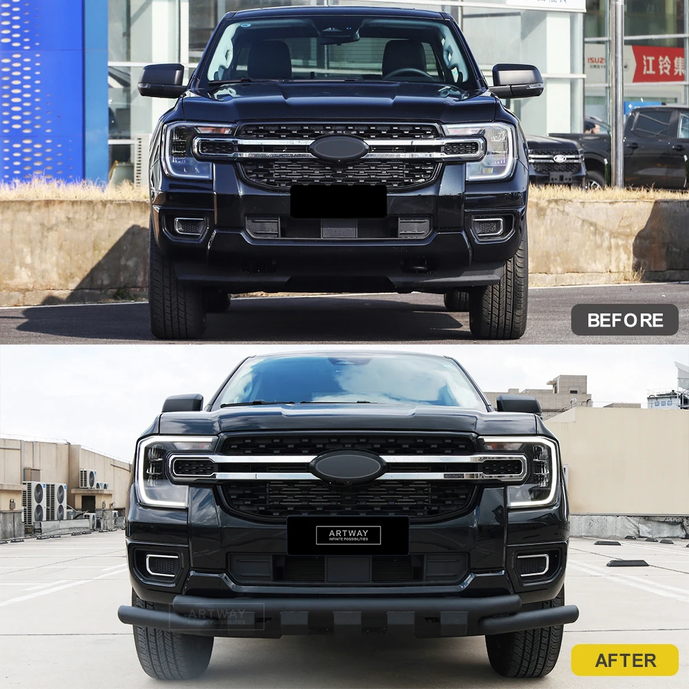 ملحقات تعديل السيارة المصد الأمامي شريط الثور لفورد رينجر رابتور T9 2024 مخصص