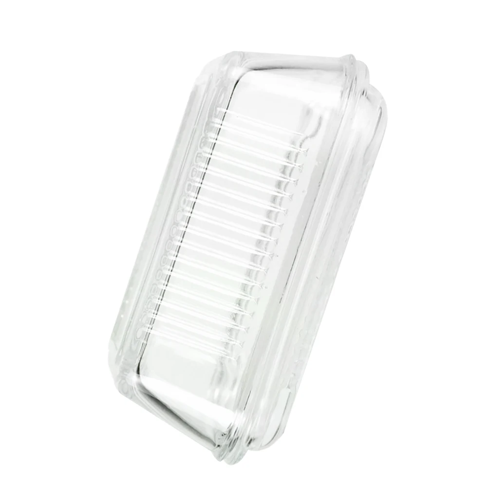 

1Pcs Butter Dish Glass Cheese Plate Covered Kitchen Storage Tray Food Serving Dessert Display Glass Plate Cheese Container