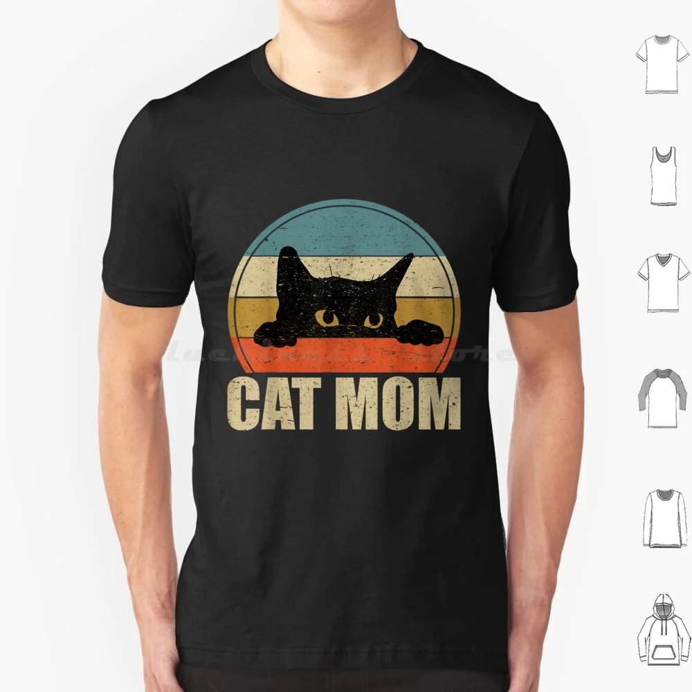 Cat Mom Shirt , Cat Mother Shirt , Mother'S Day Cat T Shirt 6Xl Cotton Cool Tee Cat Mom Vintage Retro Funny Cat Mother Birthday