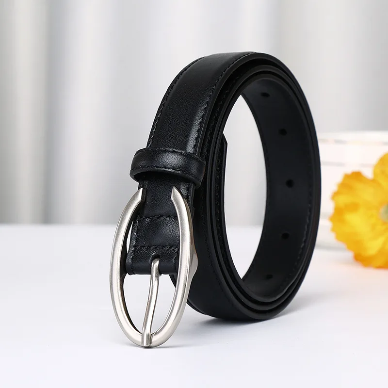 Luxurious Top-Layer Cowhide Leather Belt for Women Simple Versatile Casual Trendy Trousers Waist Belt Elegant Fashion Accessory