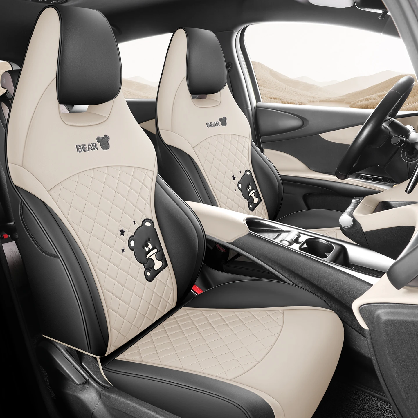 5‑Seats Full Wrapped PU Leather Car Seat Covers, Auto Seat Protector Cushion Suitable for BYD Dolphin, Vehicle Interior Car Acce