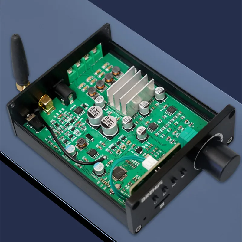 Mobile APP Remote Control Bluetooth 5.0 ES9023 Decoding NS4225 50W*2 Stereo HIFI Home Mini Aduio Amplifier AUX TF Radio Player