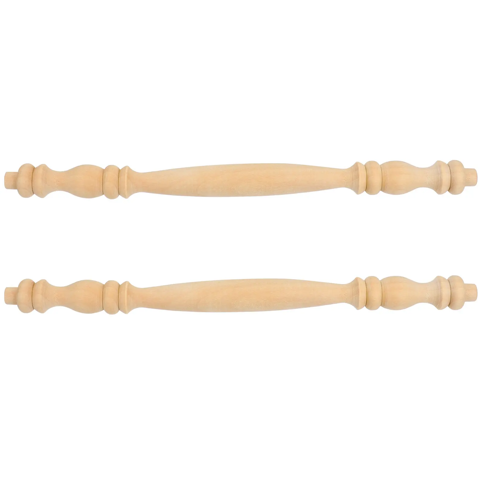 Picture 4: 2Pcs Unfinished Solid Wood Spindles Column Design Decorative Baluster for Stairs Banister Wine Column Head Home