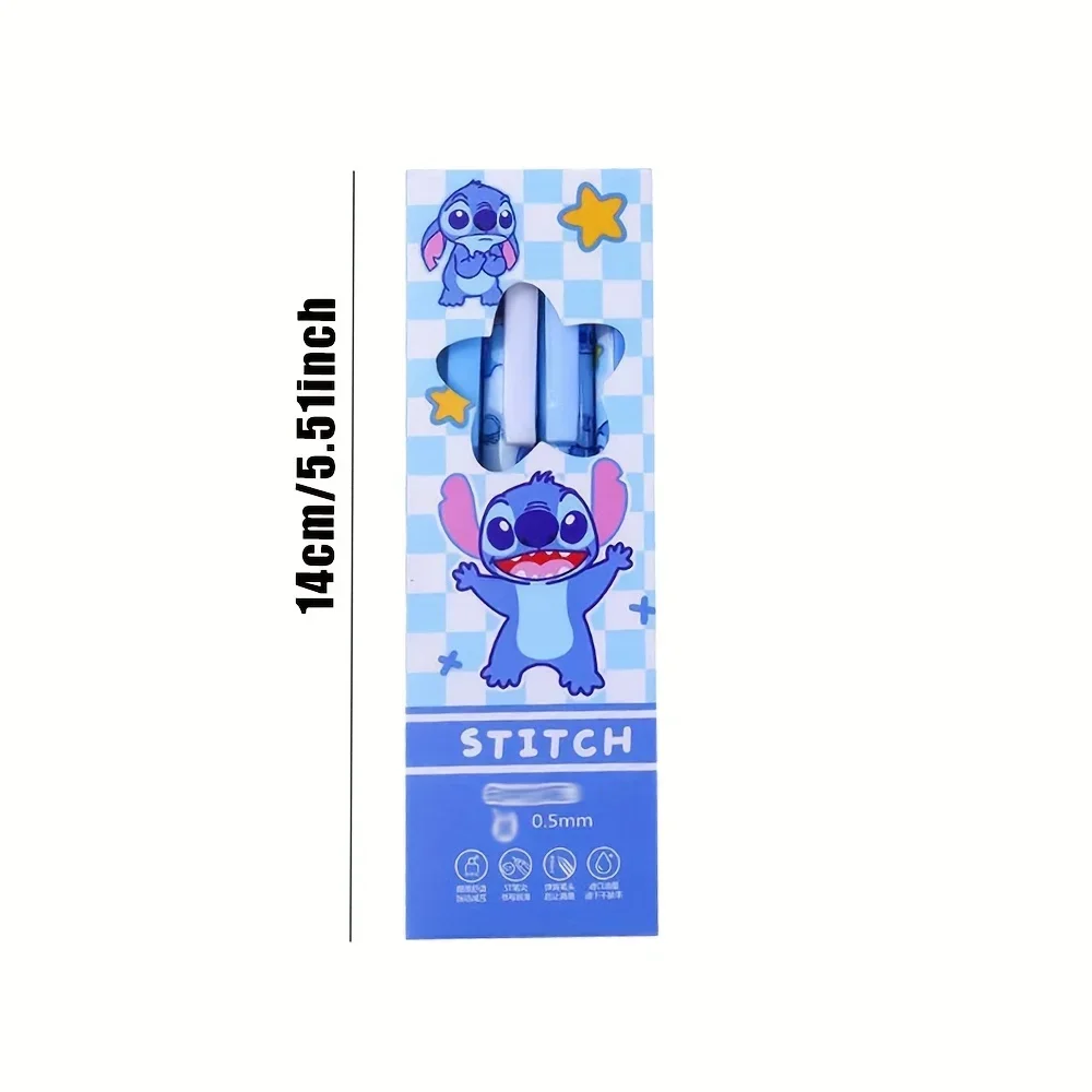 4 Pieces/Set Disney Stitch Neutral Pen INS Cartoon Ballpoint Pen High Color Pen Cloud Grip Black Quick Drying Brush Smooth Gel