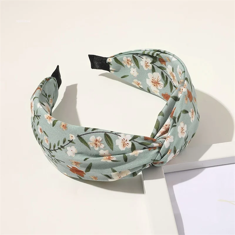 Fashion Headband Cross Broadside Hair Bands Women Elegant Flower Pattern Hair Hoop Bezel Headbands Hair Bands Hair Accessories