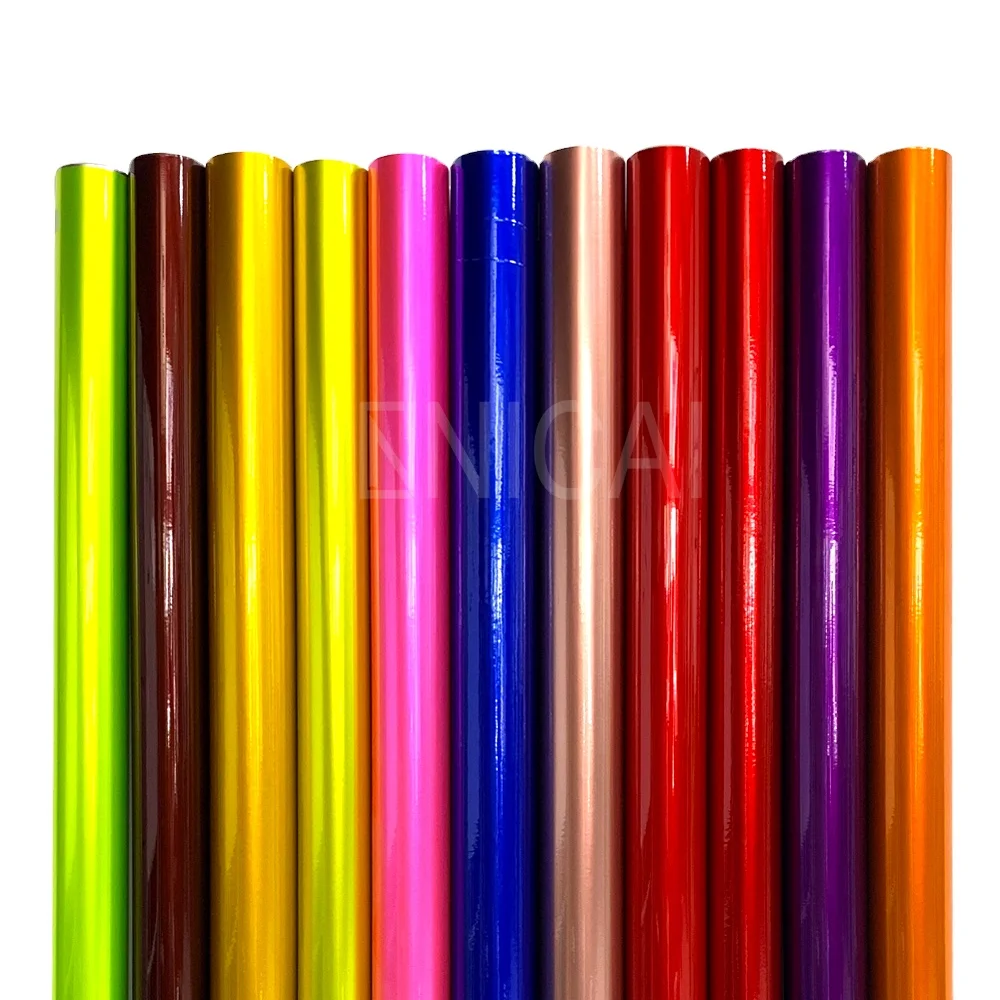 

NICAI Metallic Candy Glossy Red Aurora Blue Stretchable Metal PVC Metallic Car Body Vinyl Vehicle Motorcycle Wrapping Vinyl Film