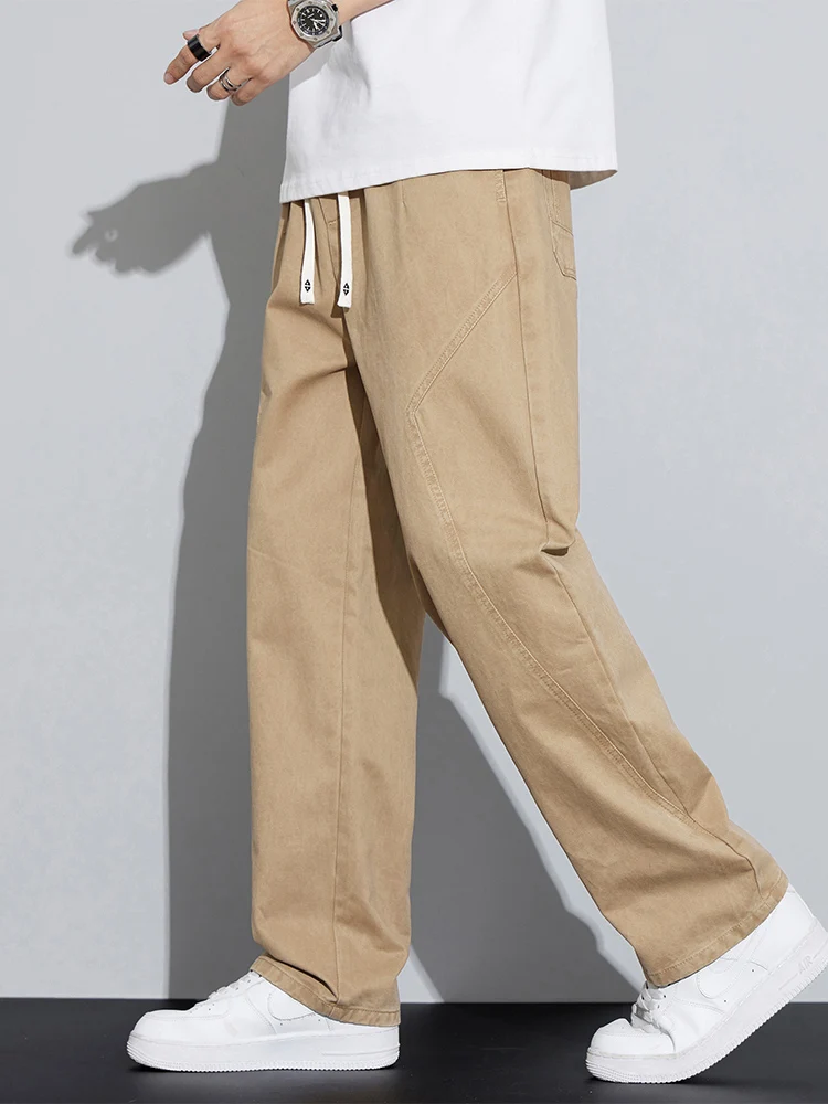 

Мужские летние тонкие повседневные брюки свободного кроя из хлопка, джинсы, удобные, дышащие, легкие