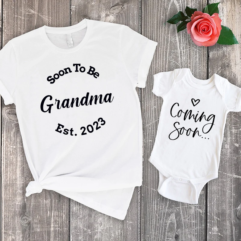 Soon To Be Grandma 2023 Shirt Family Matching Outfits Promoted To Grandma 2023 Baby Announcement New Grandma Gift Baby Girl m