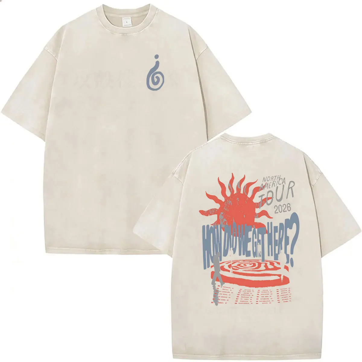 Vintage Washed Louis Tomlinson How Did We Get Here Tour 2026 Neues T-Shirt für Männer und Frauen Harajuku Mode Übergroßes T-Shirt Streetwear – Detail 4
