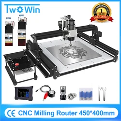 3 Axis 500W CNC Router Cutter Laser Engraver PCB Milling Machine Cutting Metal Acrylic Wood DIY Drilling Engraving Machine