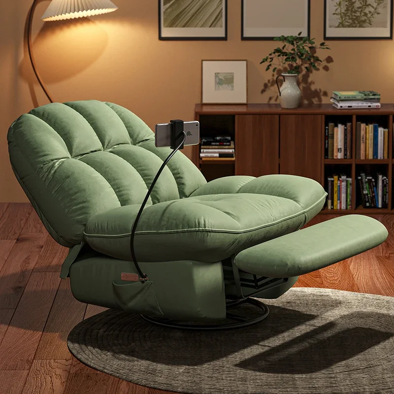 Nordic Green Chair Luxury Ergonomic Rocking Lazy Sofa Chair Living Room Design Poltrona Reclinabile Japanese House Furniture image 2