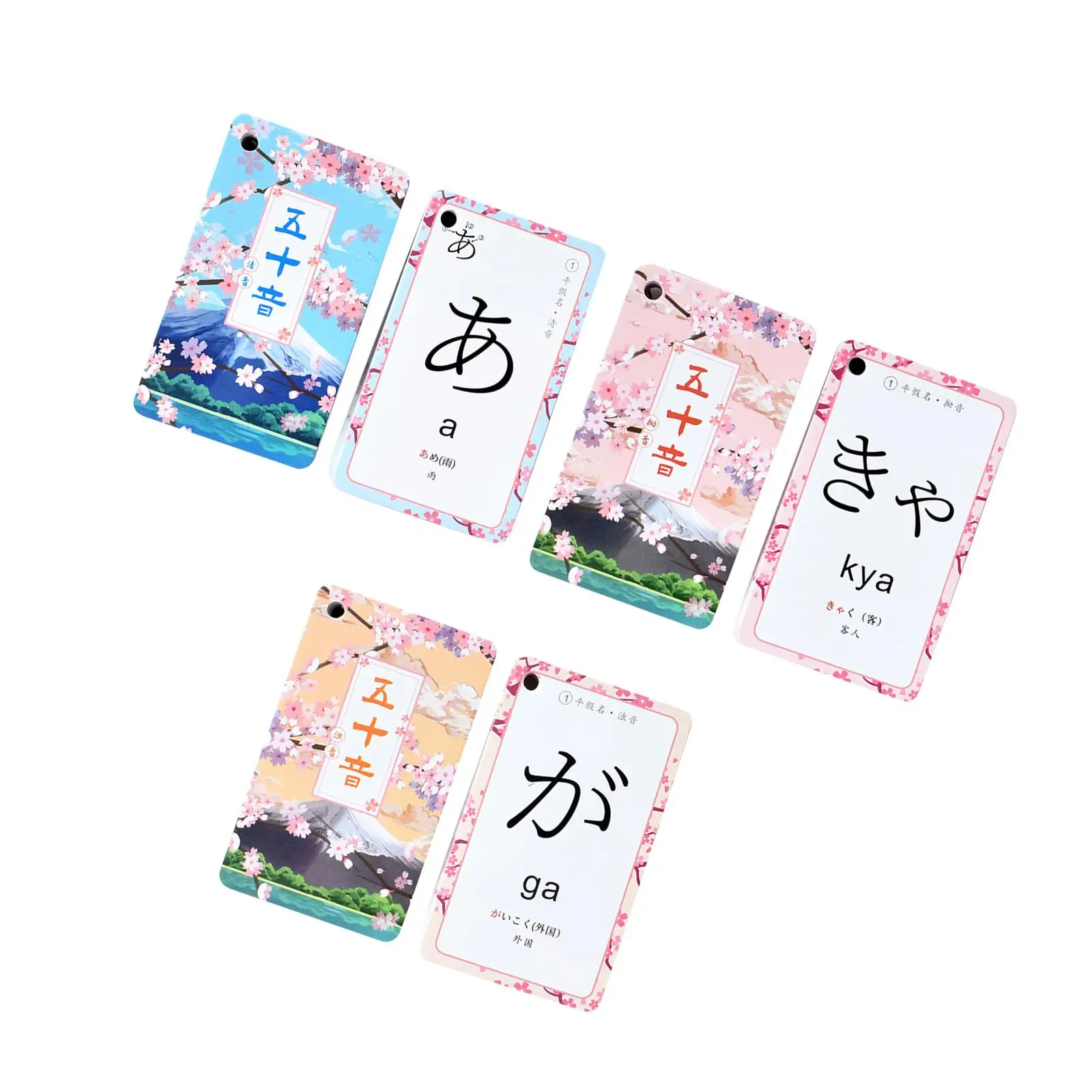 Japanese Flashcards for Beginners Kids with Example Words Portable Learning Cards Katakana Hiragana Educational Toy